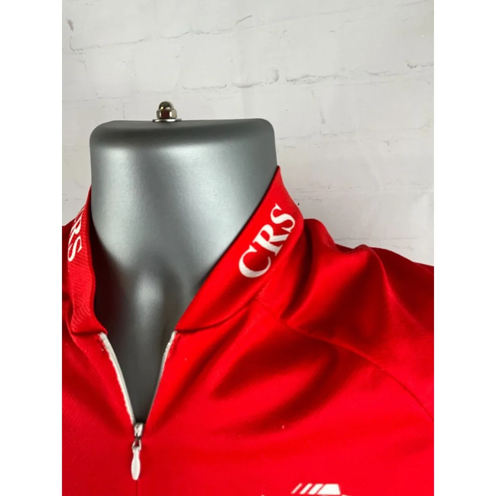 Aussie University of Maryland 1/4 Zip Biking Cyclist Jersey Shirt Size Small Red - Picture 4 of 4